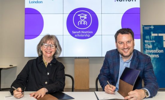 Imperial Vice President and Sanofi representative sign agreemnet
